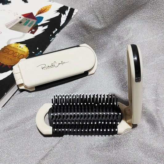 Mini Hairbrush Folding with Mirror