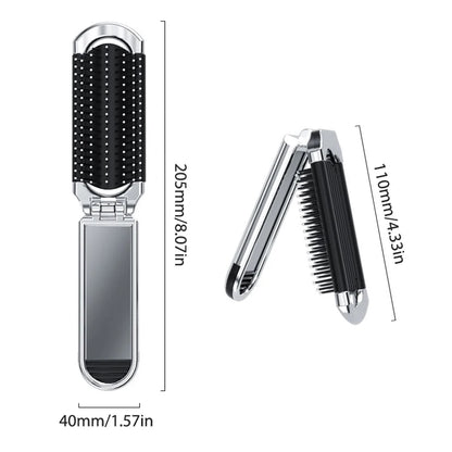 Mini Hairbrush Folding with Mirror