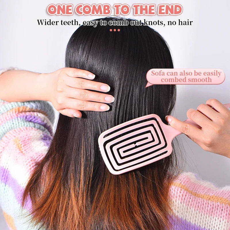 Square-Hollow Hair Comb